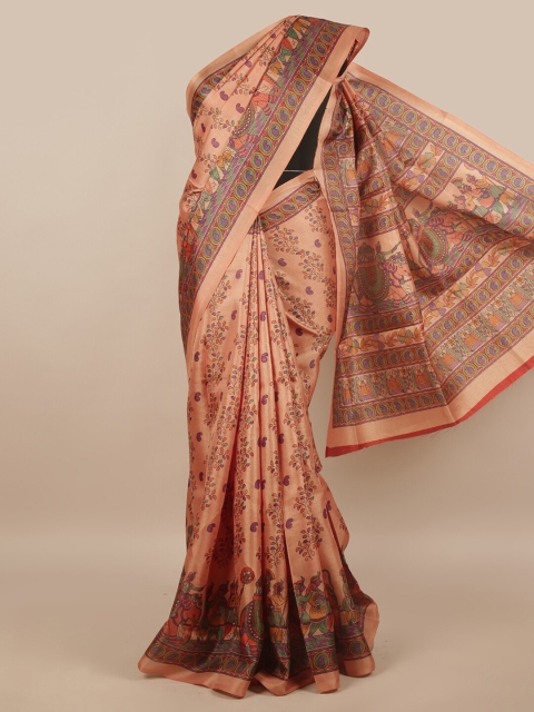 

Pothys Peach-Coloured Ethnic Motifs Saree