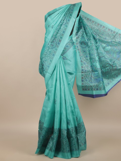 

Pothys Blue & Grey Floral Saree