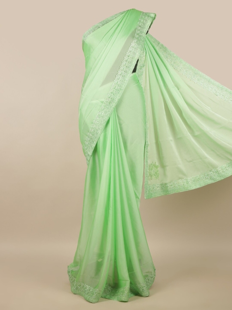 

Pothys Green Poly Chiffon Saree