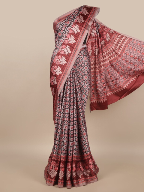 

Pothys Mauve & Rust Satin Saree