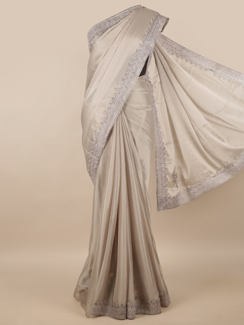 

Pothys Grey Floral Embroidered Saree