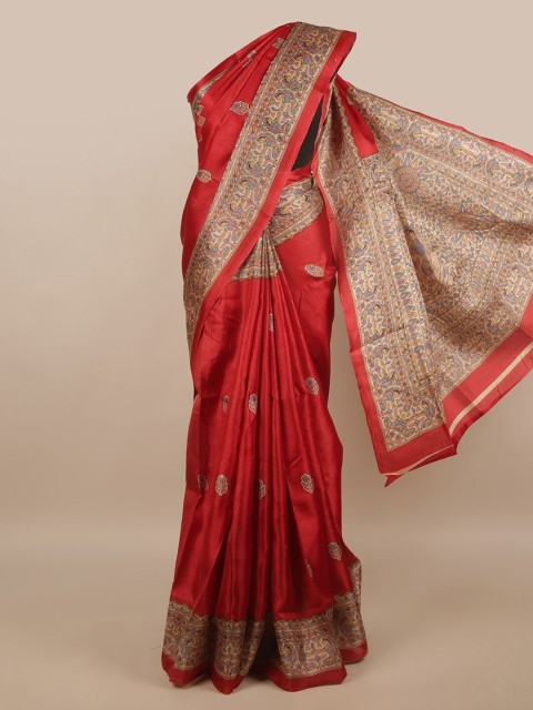 

Pothys Red & Cream-Coloured Floral Saree