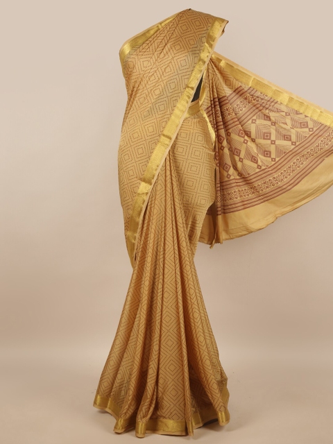 

Pothys Beige Satin Saree