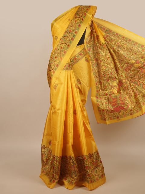 

Pothys Yellow & Red Floral Saree
