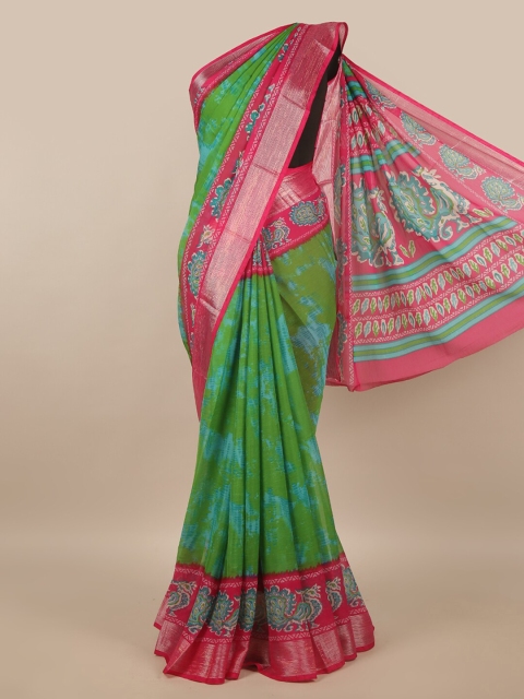 

Pothys Green & Fuchsia Saree
