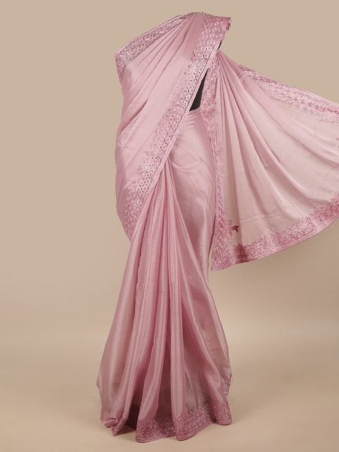 

Pothys Lavender Poly Chiffon Saree