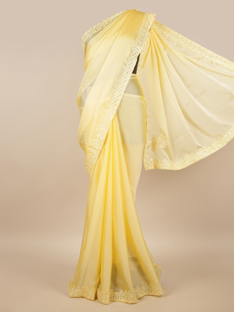 

Pothys Yellow Solid Saree