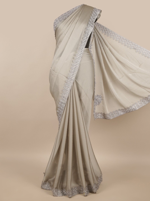 

Pothys Grey & Silver-Toned Saree