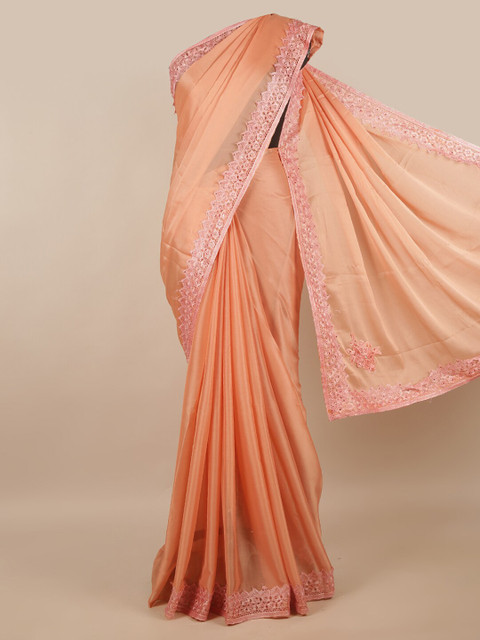 

Pothys Peach-Coloured & Pink Saree