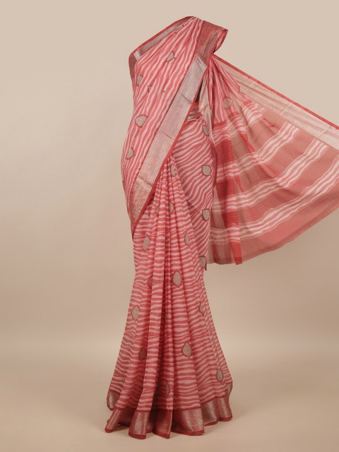 

Pothys Pink & White Striped Saree