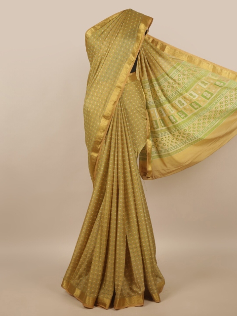 

Pothys Green & Green Floral Printed Satin Saree