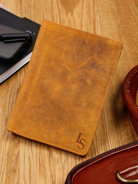 

LOUIS STITCH Men Tan Leather Passport Holder