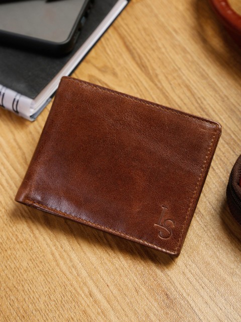 

LOUIS STITCH Men Brown Leather Two Fold Wallet