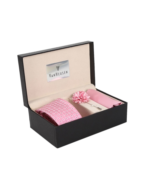 

Van Heusen Men Pink & White Printed Accessory Gift Set