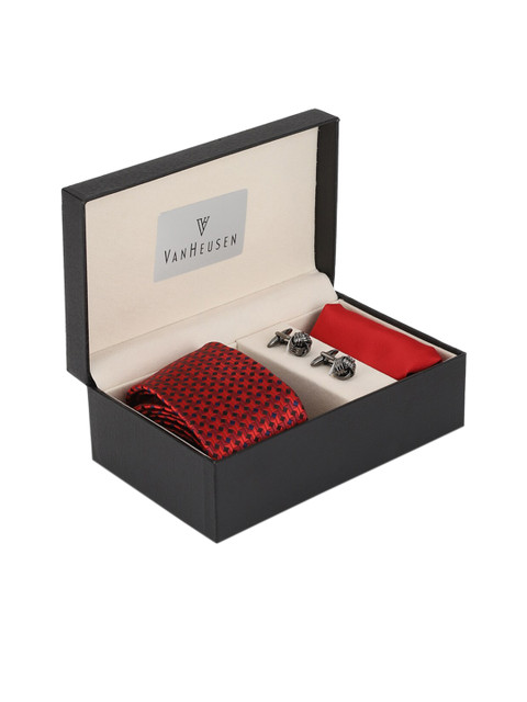 

Van Heusen Men Red Printed Accessory Gift Set