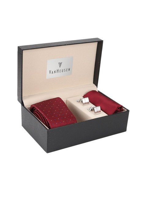 

Van Heusen Men Maroon & Silver-Toned Accessory Gift Set