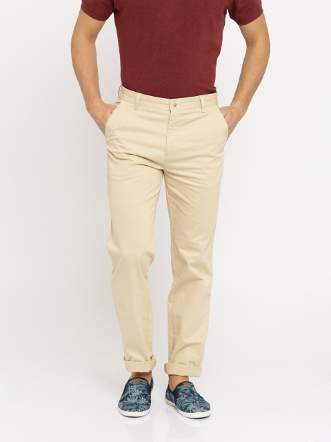 

Nature Casuals Men Beige Solid Regular Fit Chino Trousers