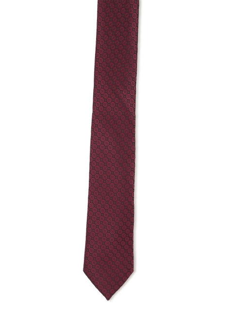 

Van Heusen Men Maroon Woven Design Skinny Tie