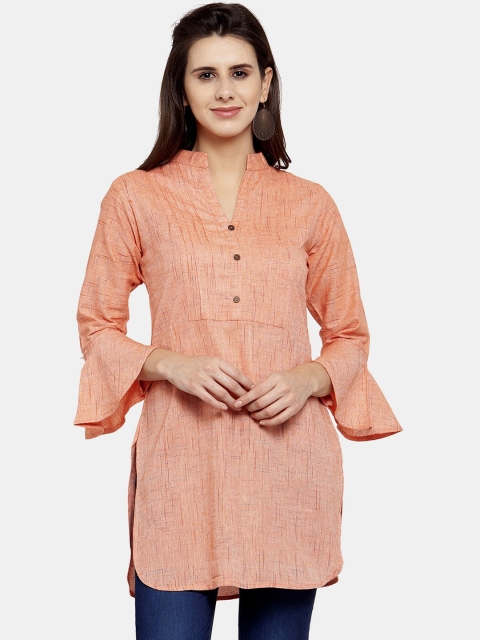 

Enchanted Drapes Women Coral Bell Sleeves Thread Work Kurta
