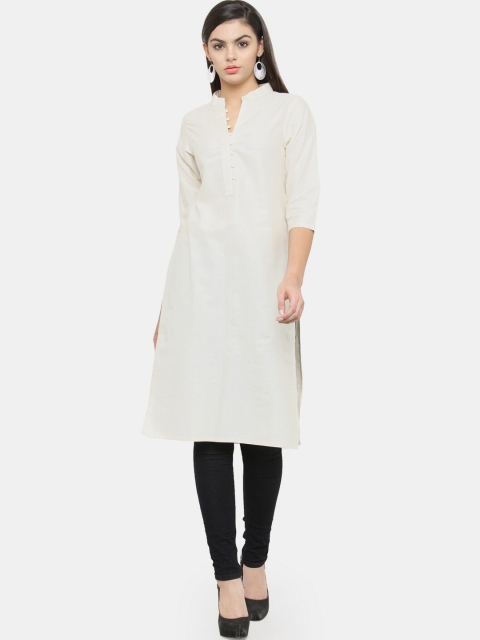 

Enchanted Drapes Women White Cotton Kurta