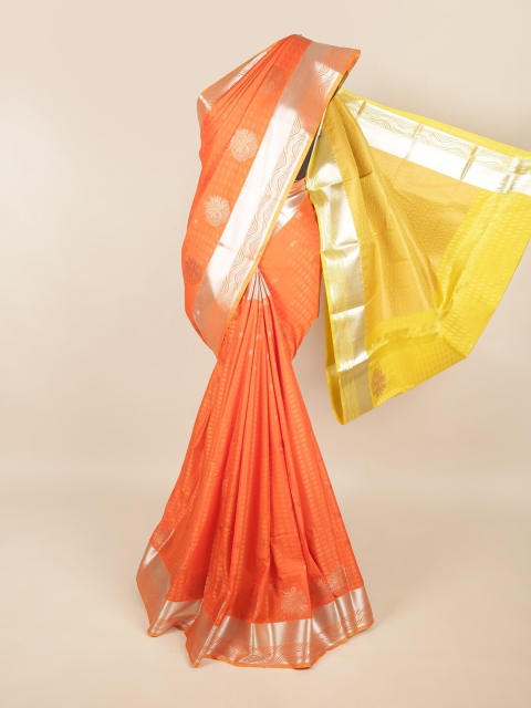 

Pothys Orange & Yellow Ethnic Motifs Zari Art Silk Saree