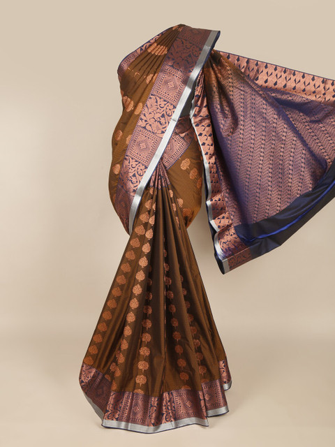 

Pothys Brown & Navy Blue Woven Design Zari Art Silk Saree