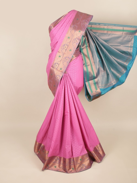 

Pothys Pink & Gold-Toned Woven Design Zari Art Silk Saree