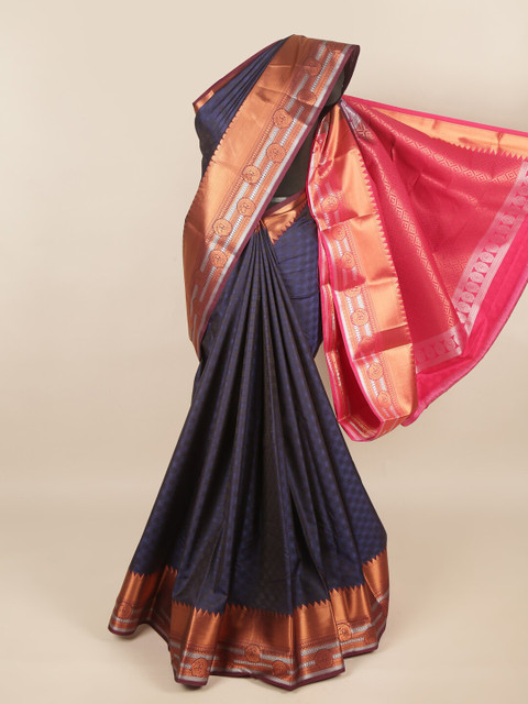 

Pothys Women Navy Blue Art Silk Saree