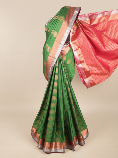 

Pothys Green & Red Floral Art Silk Saree