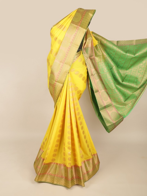 

Pothys Yellow & Green Woven Design Zari Art Silk Saree