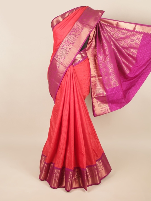 

Pothys Red & Magenta Ethnic Motifs Zari Art Silk Saree