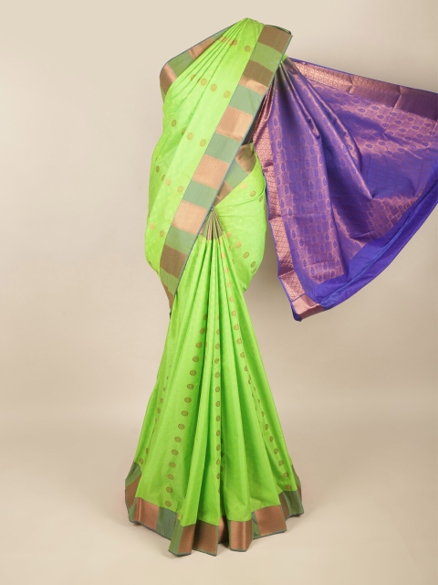 

Pothys Green & Blue Ethnic Motifs Zari Art Silk Saree