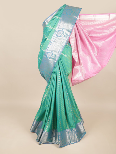

Pothys Green & Pink Woven Design Art Silk Saree