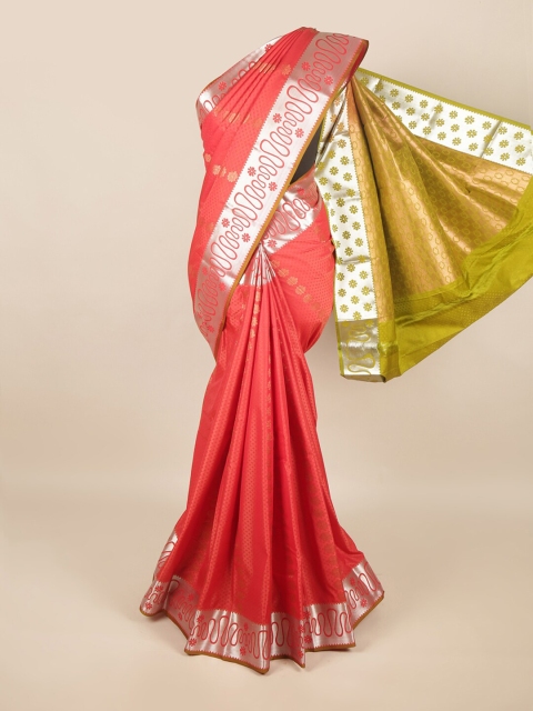 

Pothys Red & Green Floral Art Silk Saree