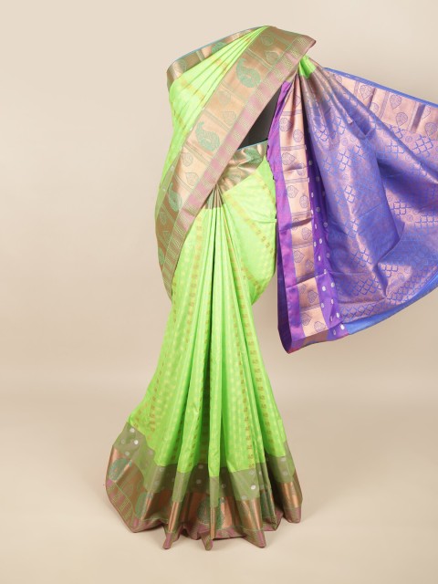 

Pothys Green & Blue Ethnic Motifs Art Silk Saree