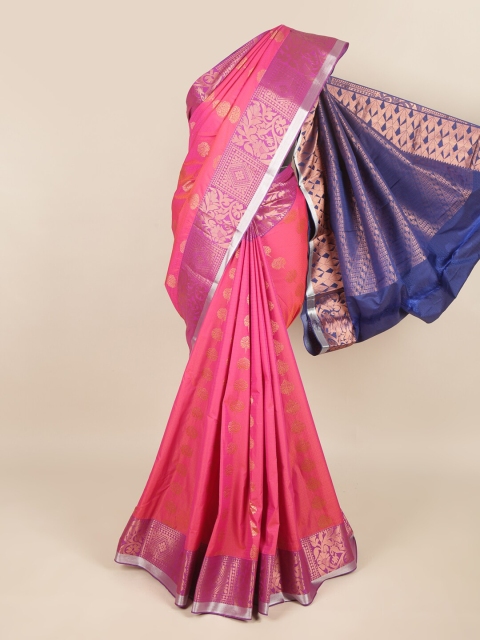 

Pothys Pink & Blue Woven Design Zari Art Silk Saree