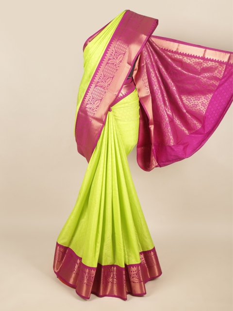 

Pothys Green & Pink Floral Art Silk Saree