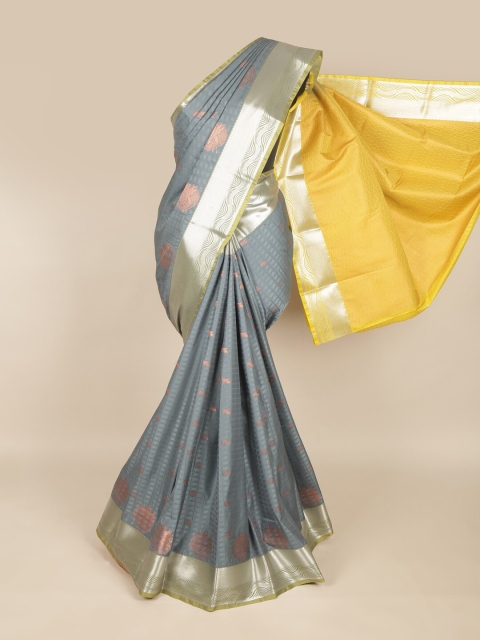 

Pothys Grey & Copper-Toned Ethnic Motifs Zari Art Silk Saree