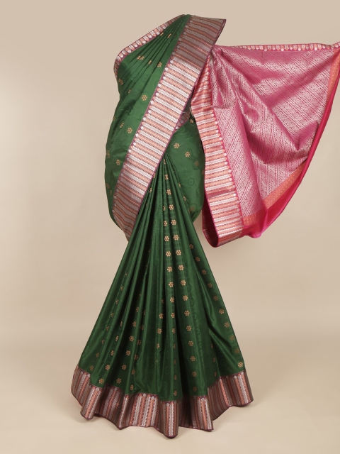 

Pothys Green & Pink Woven Design Art Silk Saree