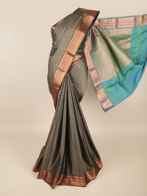 

Pothys Grey & Copper-Toned Woven Design Zari Art Silk Saree