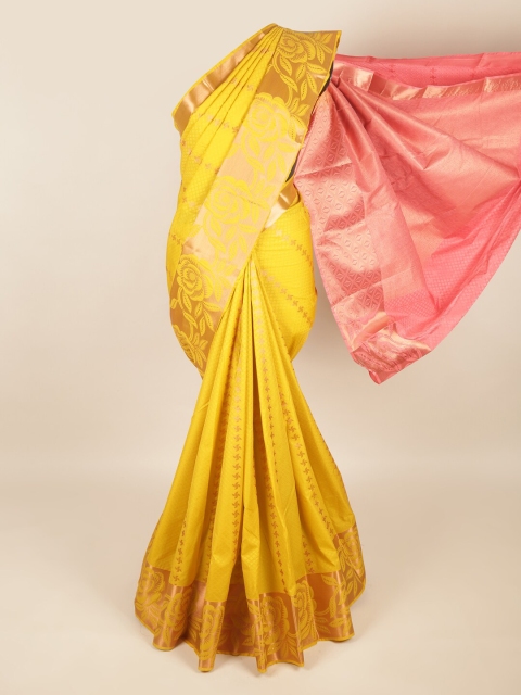 

Pothys Yellow & Pink Woven Design Art Silk Saree