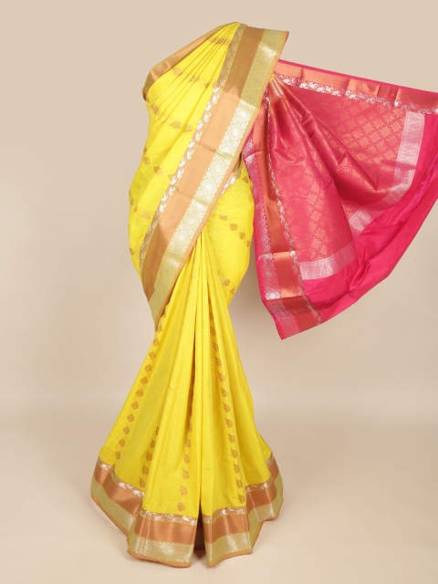 

Pothys Yellow & Pink Woven Design Art Silk Saree