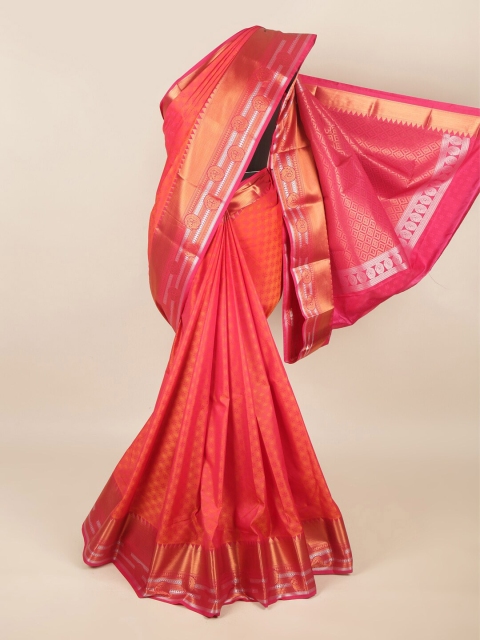 

Pothys Orange & Red Ethnic Motifs Art Silk Saree