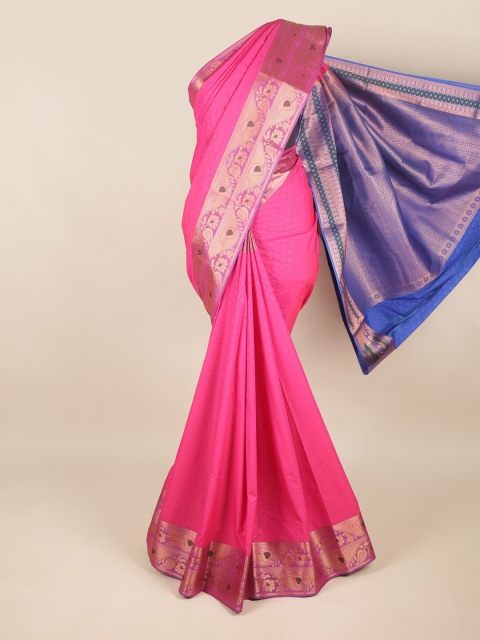 

Pothys Pink Ethnic Motifs Zari Art Silk Saree