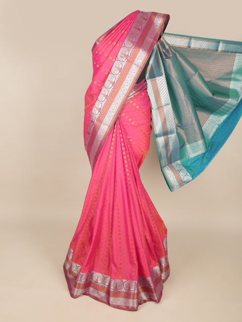 

Pothys Pink & Green Woven Design Art Silk Saree