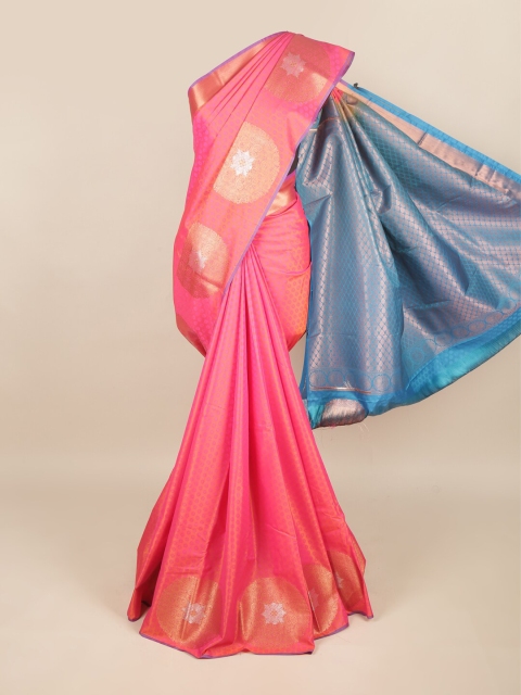 

Pothys Orange & Blue Woven Design Zari Art Silk Saree