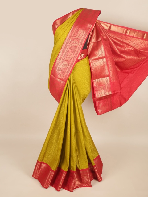 

Pothys Yellow & Red Ethnic Motifs Zari Art Silk Saree