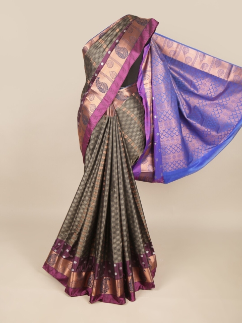 

Pothys Grey & Blue Woven Design Zari Art Silk Saree