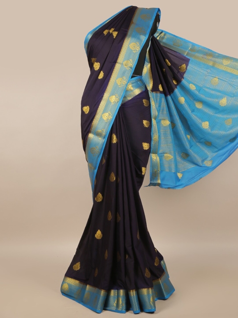 

Pothys Blue Ethnic Motifs Poly Crepe Saree