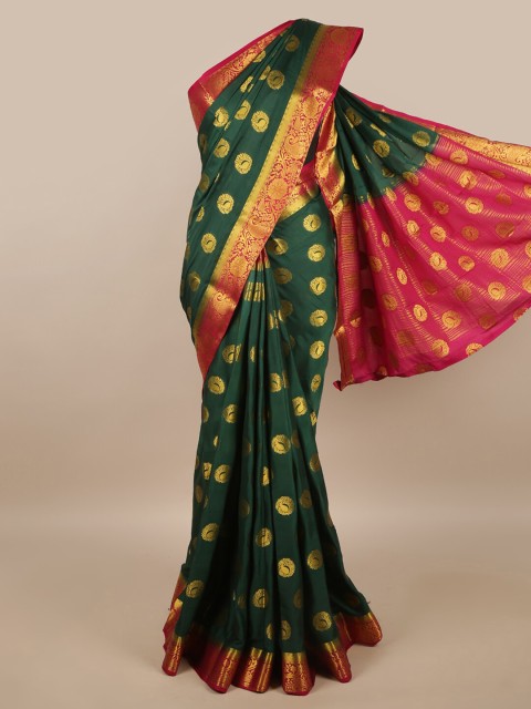 

Pothys Green & Pink Woven Design Zari Saree